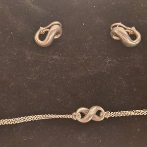 Tiffany infinity necklace and matching earrings